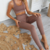 Ensemble tenue de yoga brassière legging femme taupe