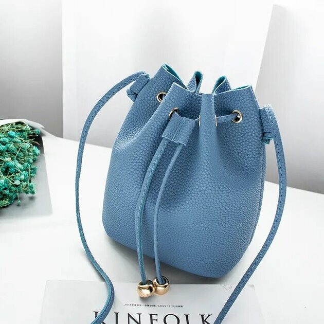 Sac Céline Seau (Seau 2) Bandoulière Fourre-tout En Daim Bleu Et Cuir Noir - Fabriqué En Italie - Occasion