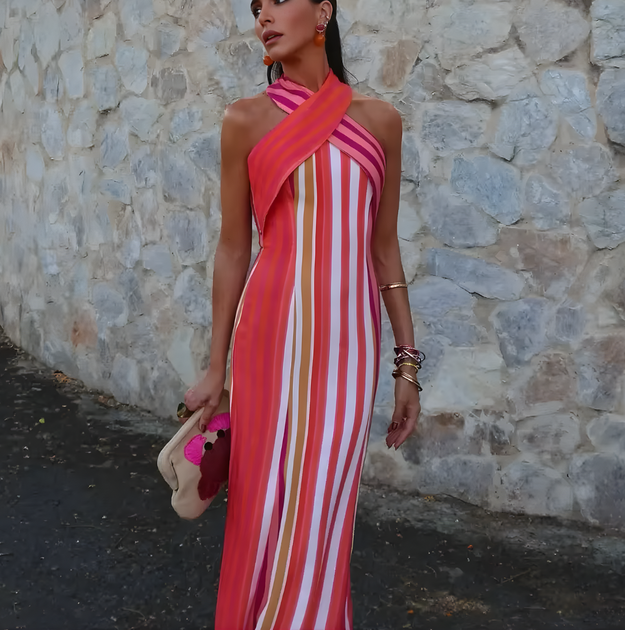 Robe longue Aliette femme été rayures