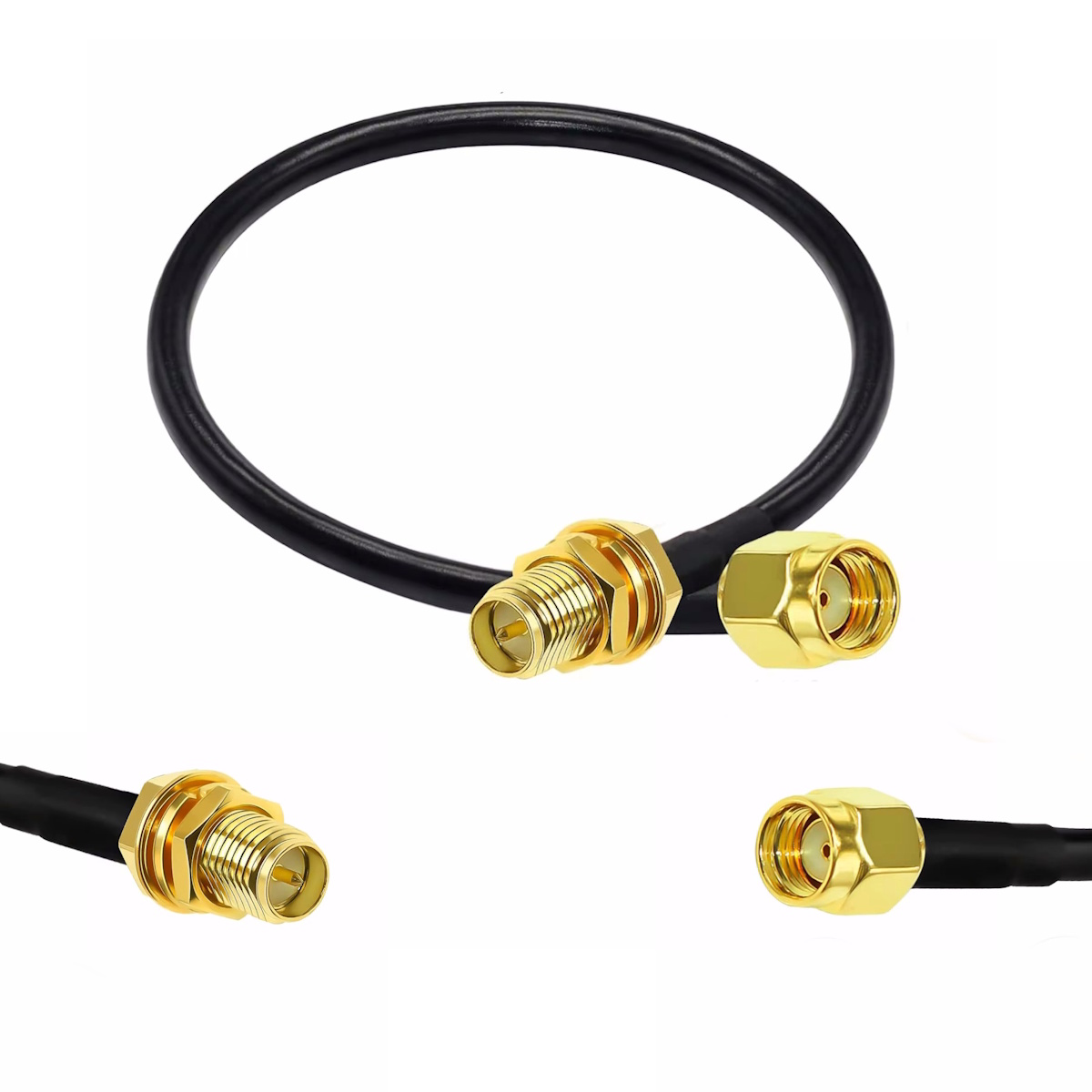 RALLONGE RP-SMA FEMELLE MALE 10CM à 90CM