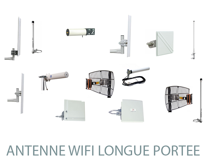 Antenne WiFi longue portée - Kit complet d'extérieur 2,4 GHz 5 GHz -  Panneau externe directionnel - Extension d'antenne WiFi pour routeur  WiFi/caméra