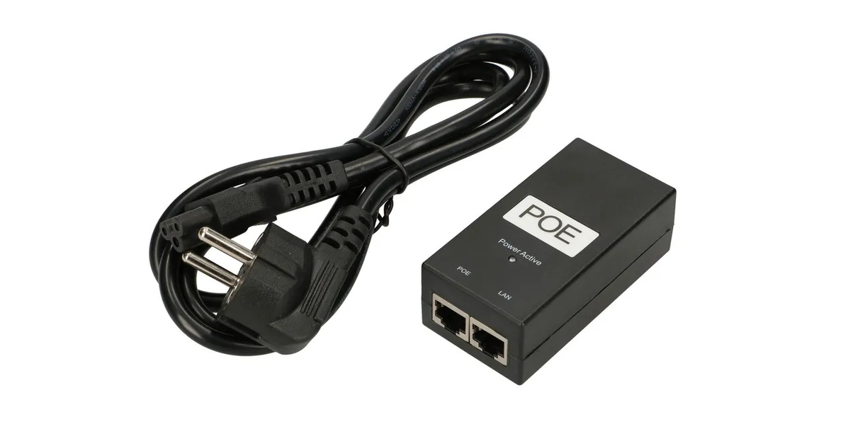 Alimentation POE Externe KALEA-INFORMATIQUE : 220V Vers 24V 1A, Injection Sur Paires 4/5 (+) Et 7/8 (-), Entrée/sortie RJ45