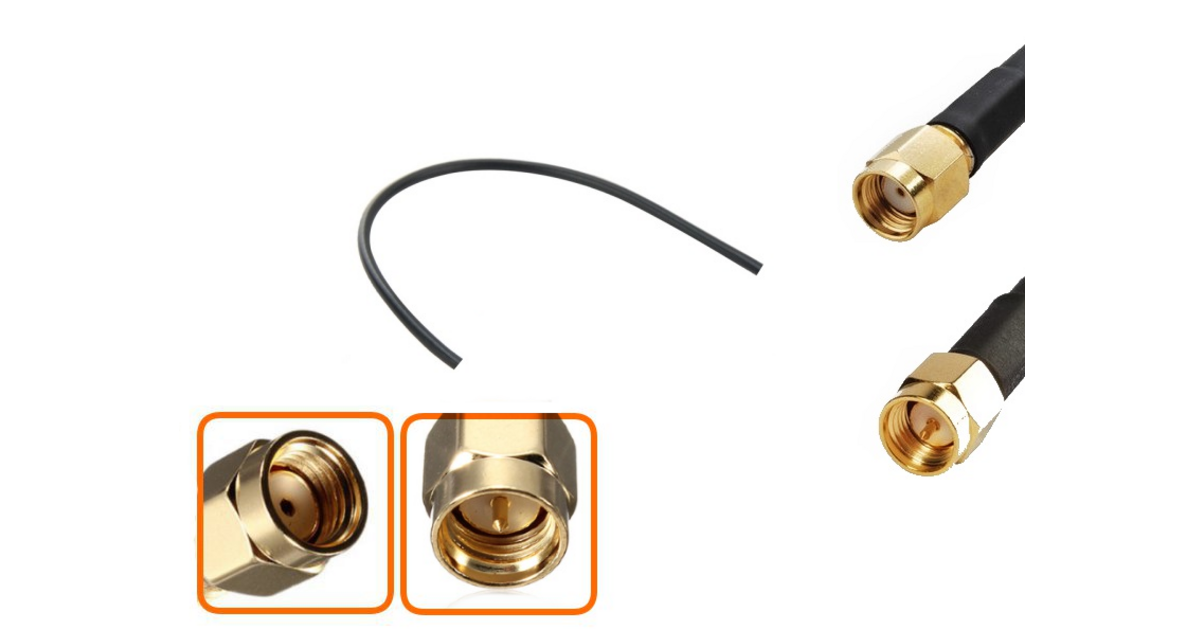 Superbat Câble RPSMA 1m Rallonge Antenne WiFi Mâle Vers Femelle - Double Blindage RG316D 50 Ohms