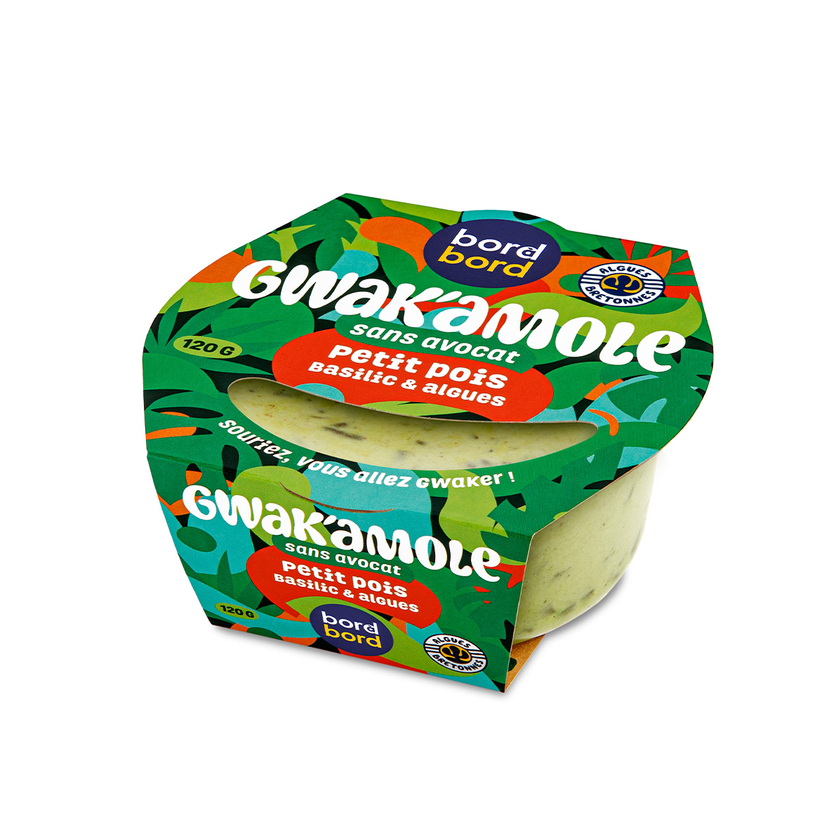 GWAK\'AMOLE! Petit pois au basilic, amande & algue 120g