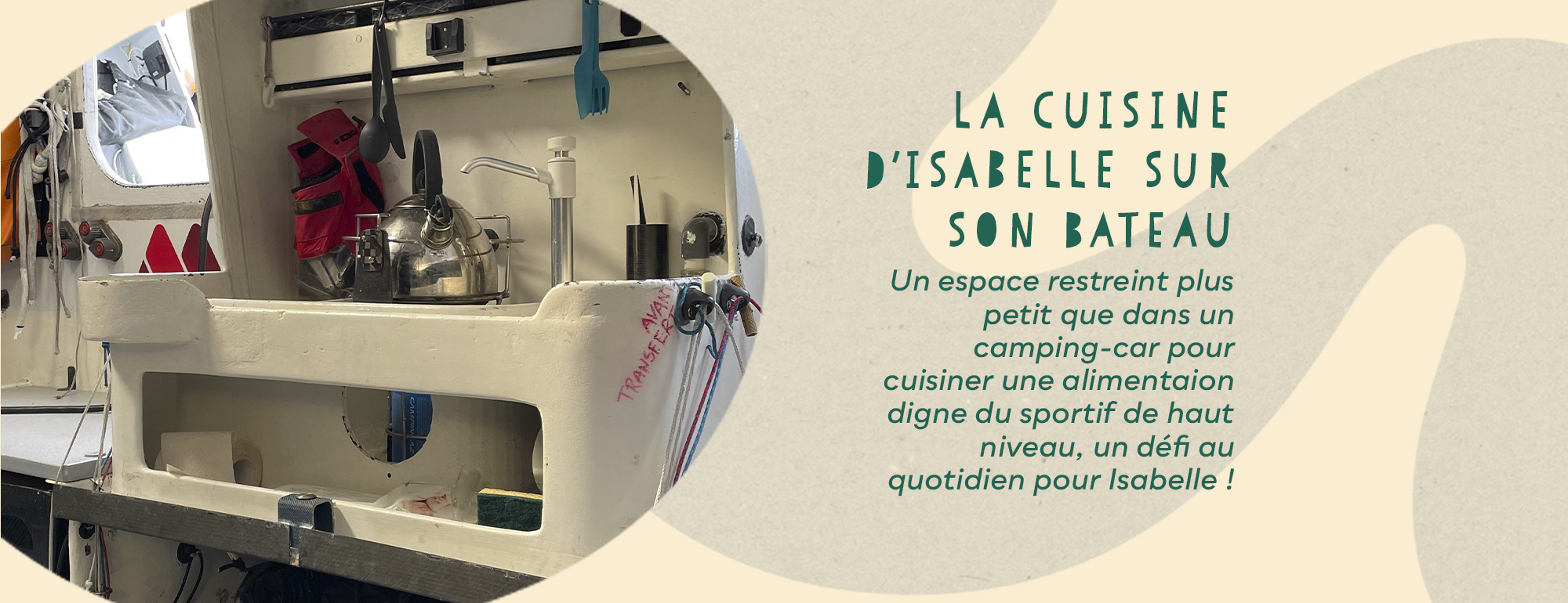 cuisine sur un bateau de course