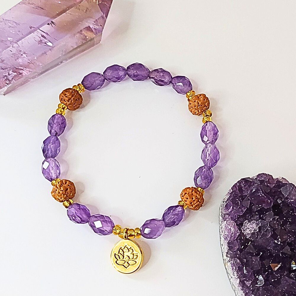 bracelet amethyste facettée58
