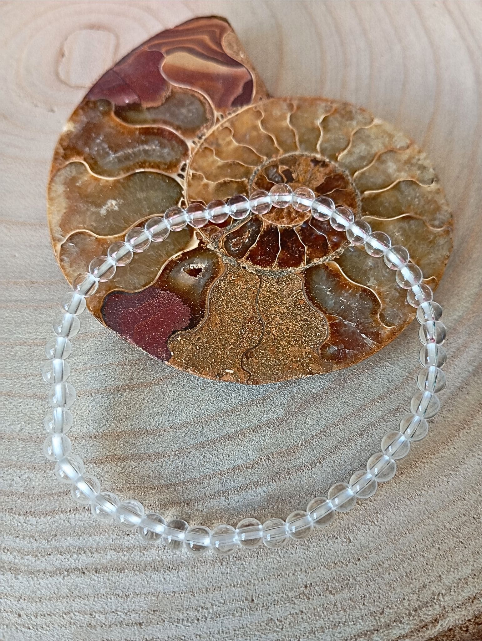 cristal de roche 4mm bracelet en pierre naturelle