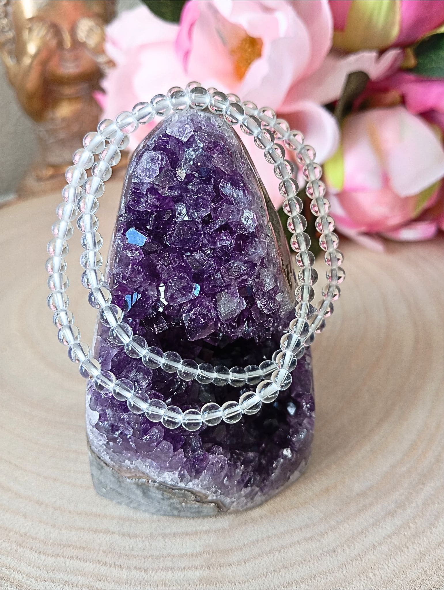 bracelet cristal de roche 4mm