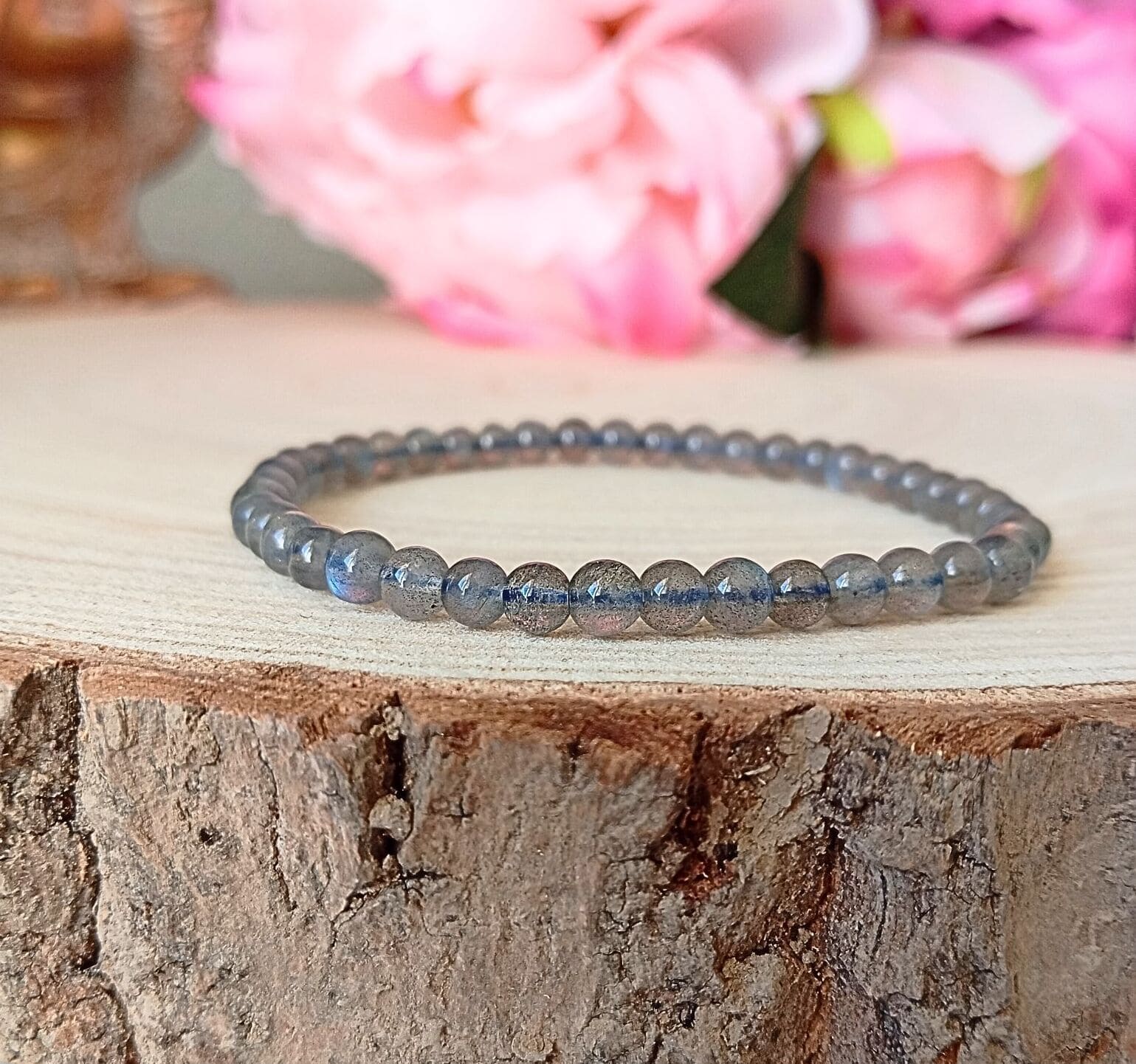 Petit bracelet en labradorite perles de 4mm