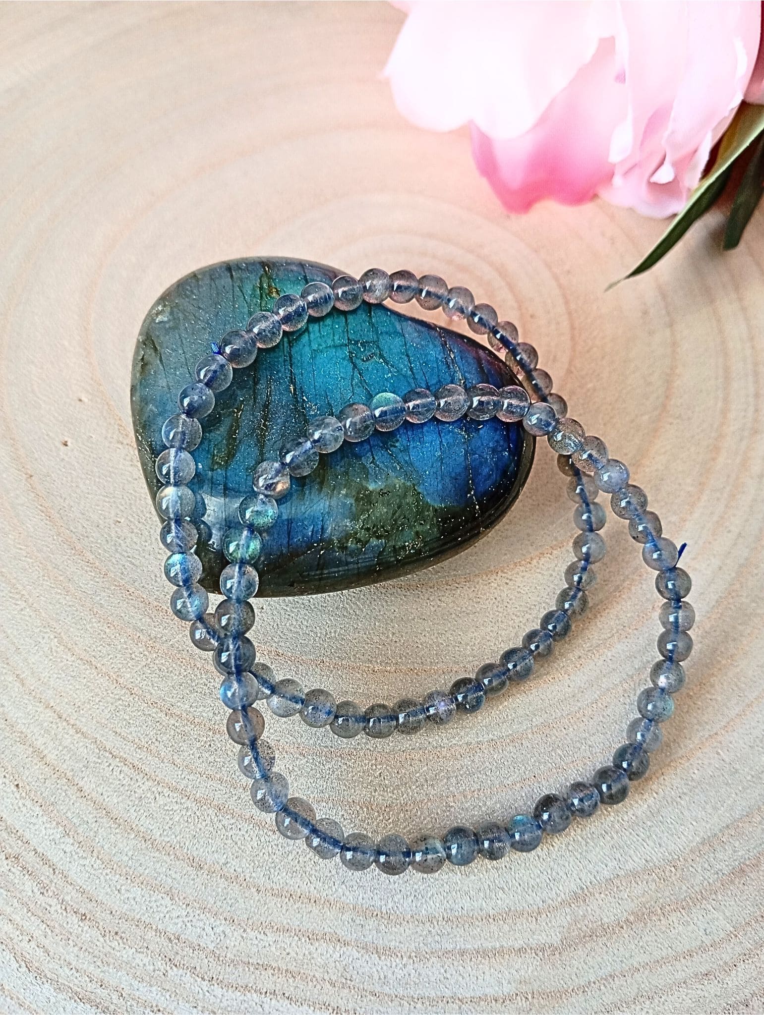 bracelet en pierre de labradorite 4mm