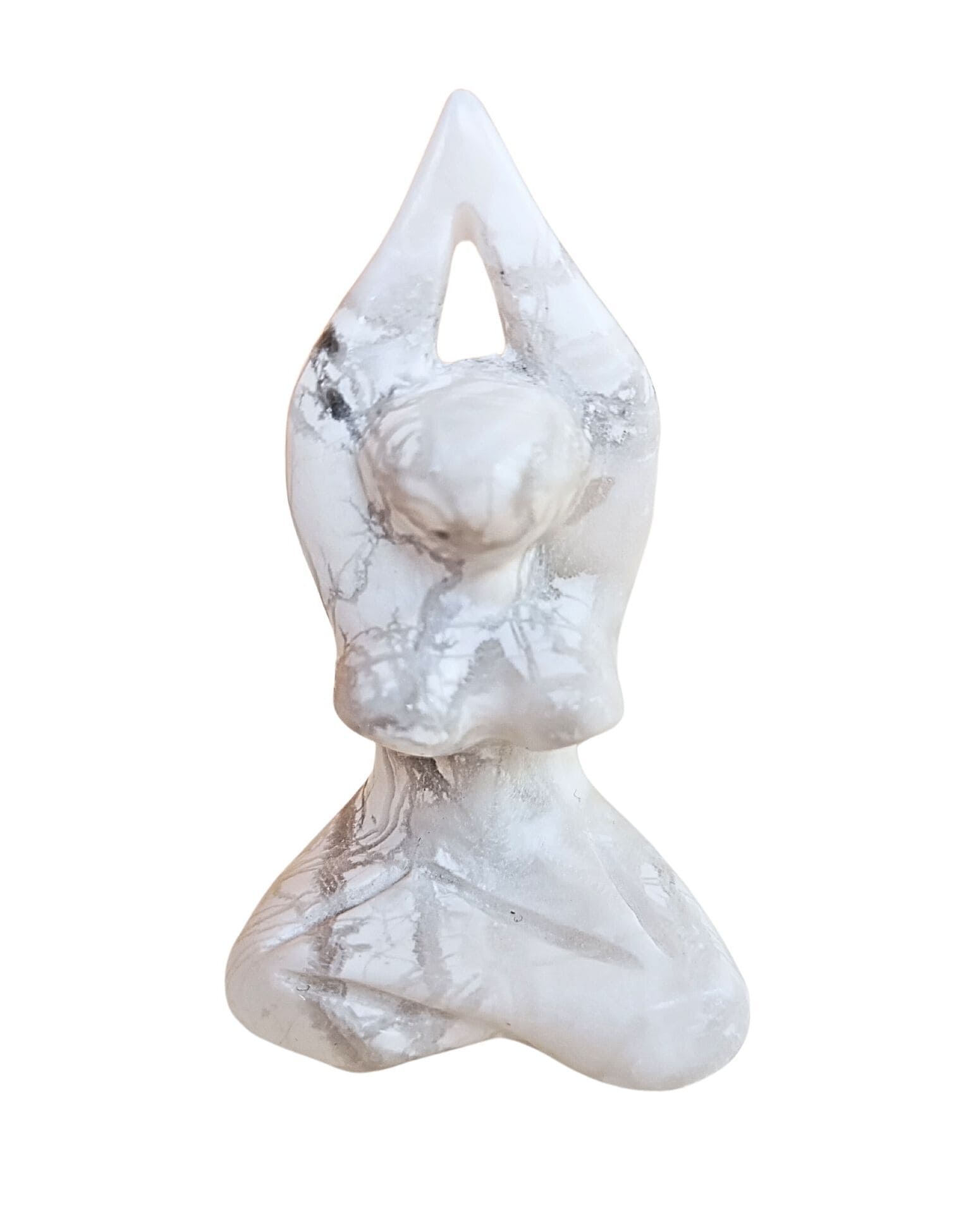 deesse en howlite sur fond blanc