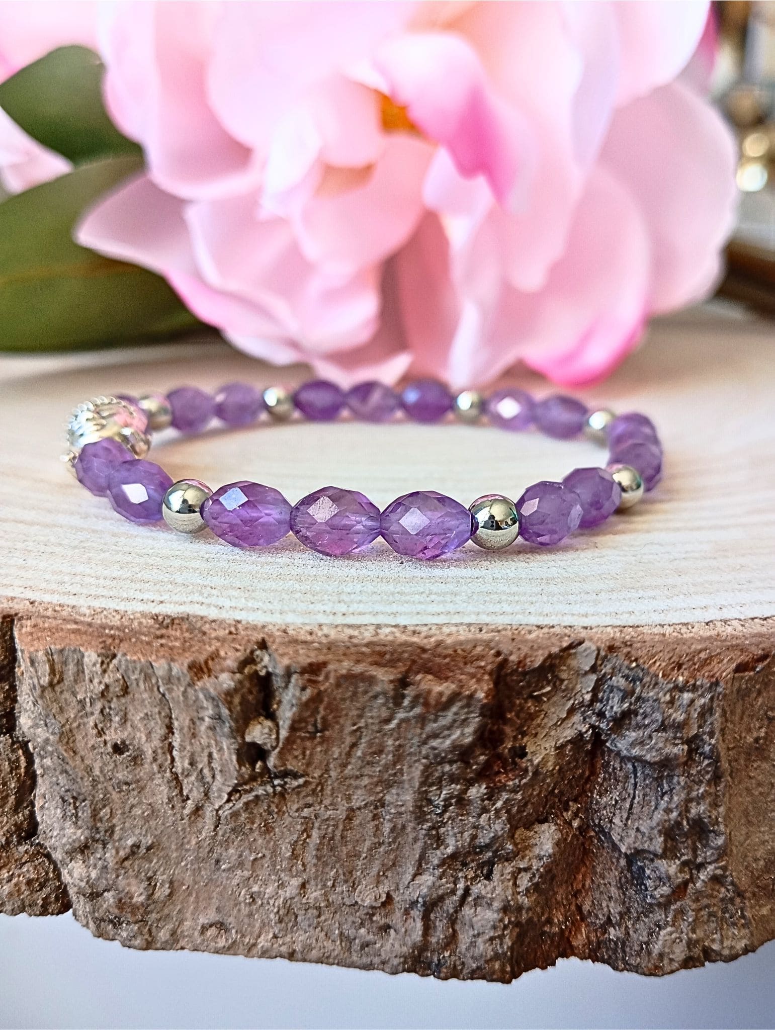 bracelet améthyste avec bouddha1