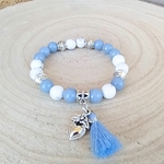 bracelet angelite et howlite avec breloque22