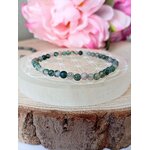 bracelet agate mousse 4mm sur plaque en sélénite