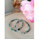 2 bracelets en agate mousse 4mm