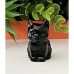 obsidienne chat statuette pierre naturelle