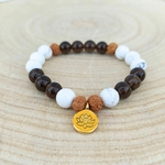 bracelet 3 pierres howlite et quartz fumé2