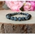 bracelet obsidienne flocon de neige 8mm sur tranche de bois