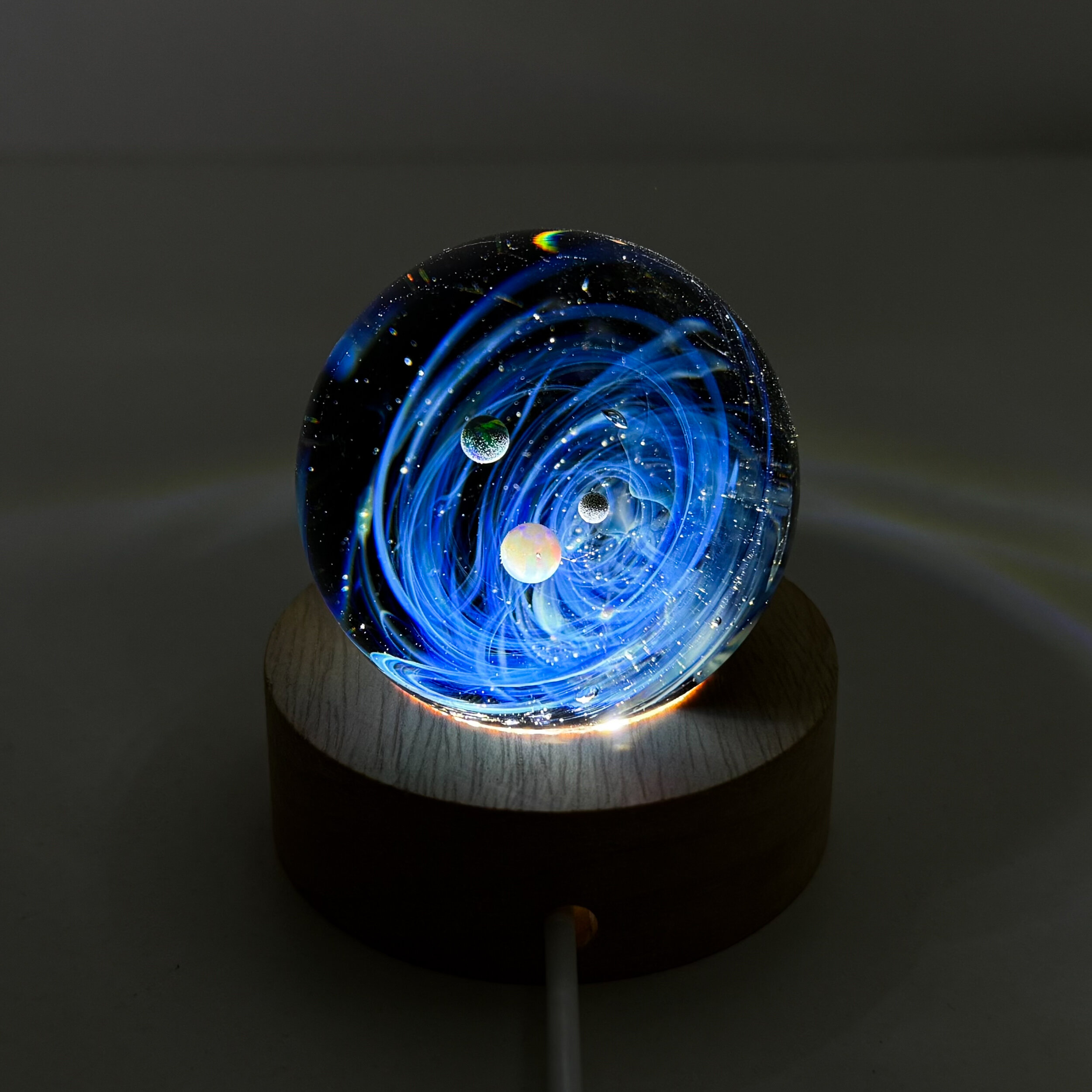 Sphère de verre système solaire fabriquée à la main