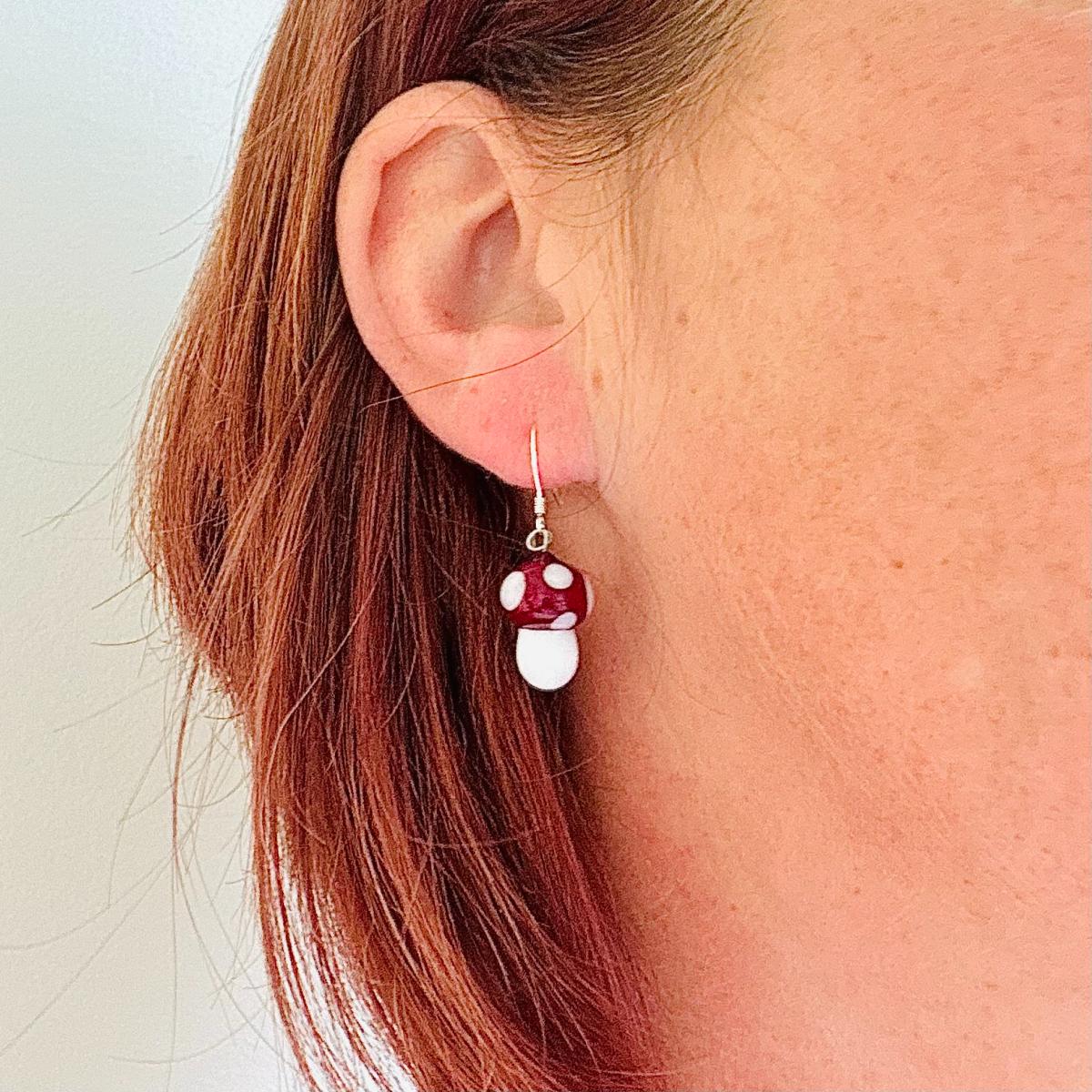 Boucles d\'Oreilles Amanites Rouges