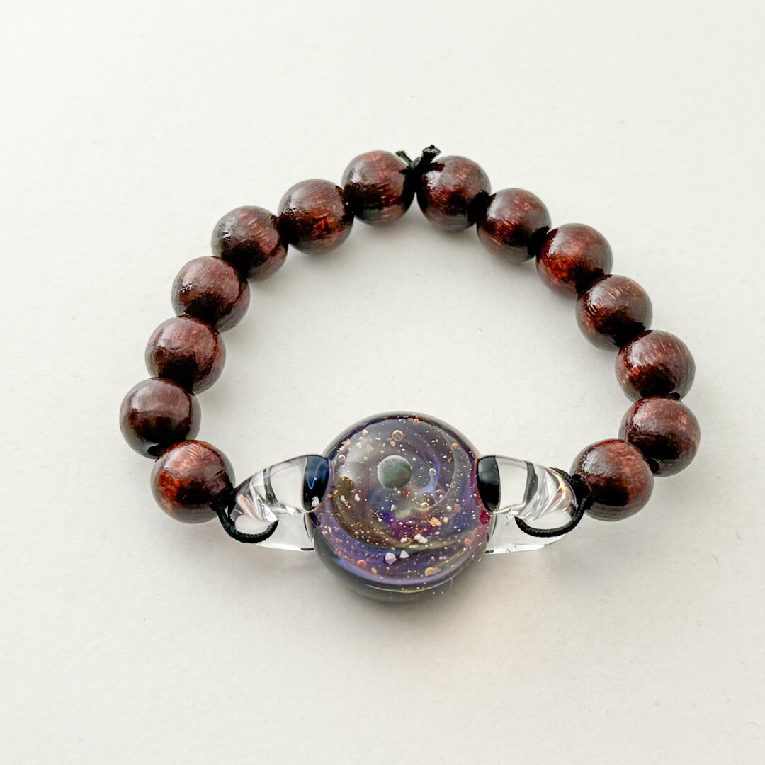 Bracelet Vintage En Verre émaillé Vert - Superbe, Fait Main En France