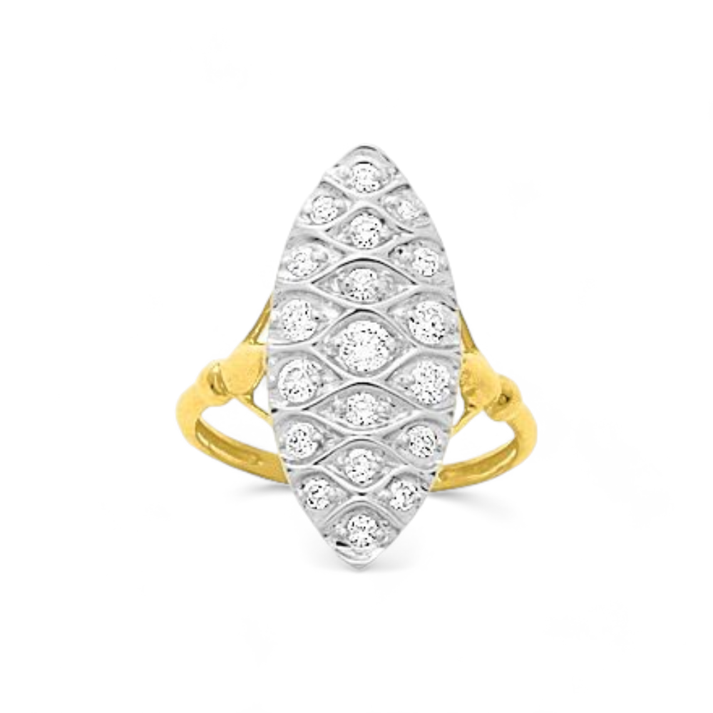 Bague Marquise Oxyde de zirconium Or 18 Carats