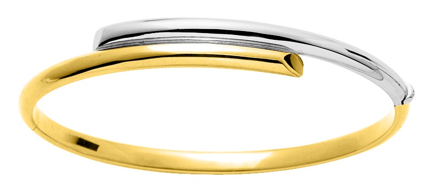 Bracelet Jonc ouvrant Or & Or blanc 18 Carats