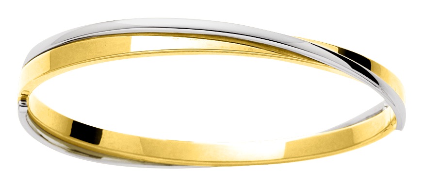 Bracelet Jonc ouvrant Or & Or blanc 18 Carats