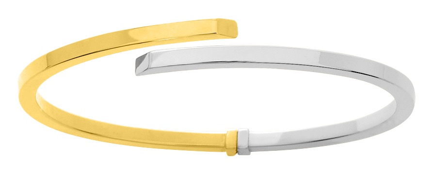 Bracelet Jonc ouvrant Or & Or blanc 18 Carats