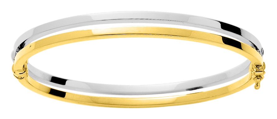 Bracelet Jonc ouvrant Or & Or blanc 18 Carats