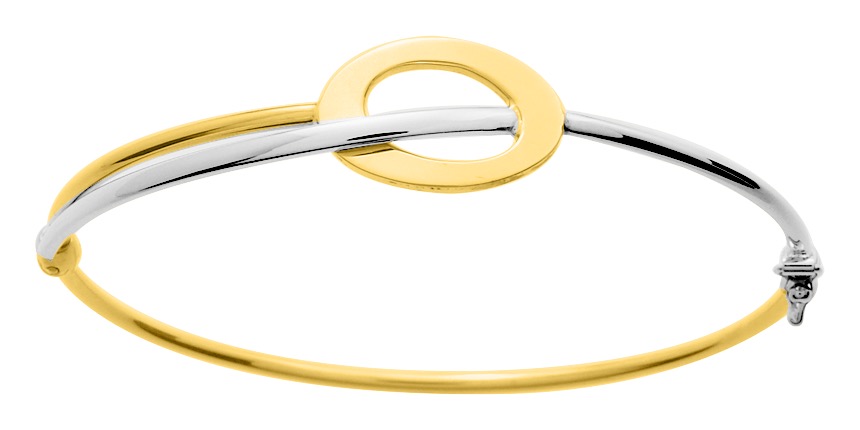 Bracelet Jonc ouvrant Or & Or blanc 18 Carats