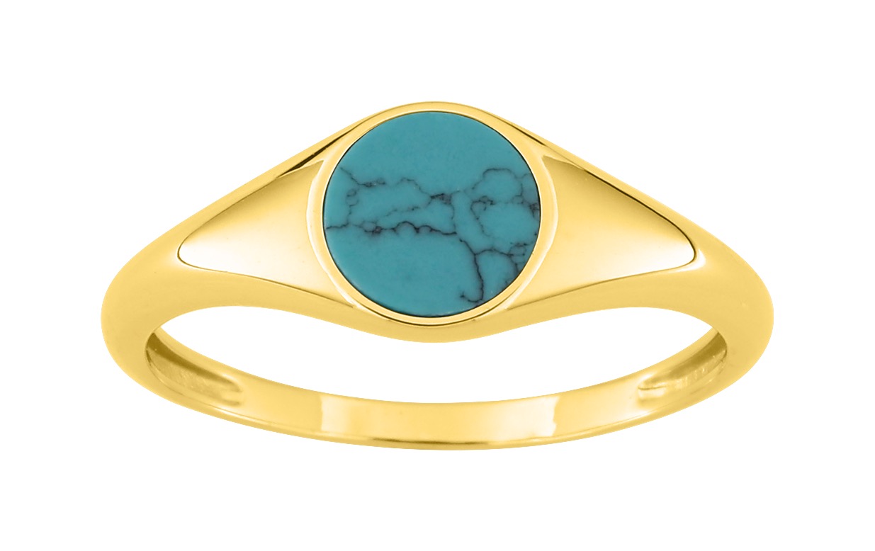 Chevalière Turquoise Or 18 Carats