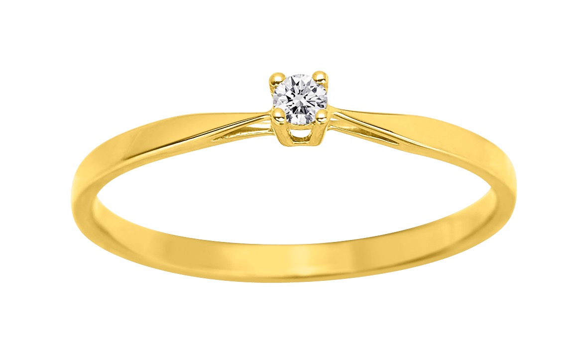 Solitaire Diamant 0.04ct Or 18 Carats