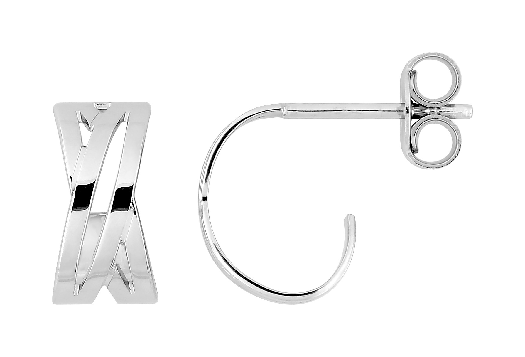 Boucles d\'Oreilles 1/2 Créoles Argent