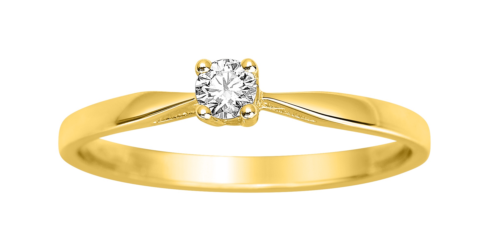 Solitaire Diamant 0.10ct G/H SI Or 18 Carats
