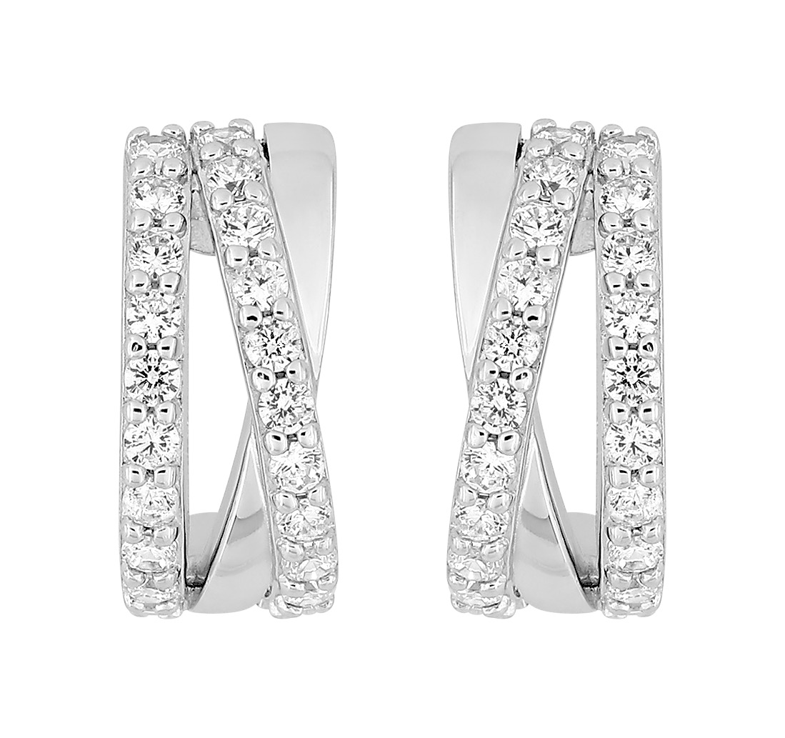 Boucles D\'oreilles Argent & Oxydes de Zirconium