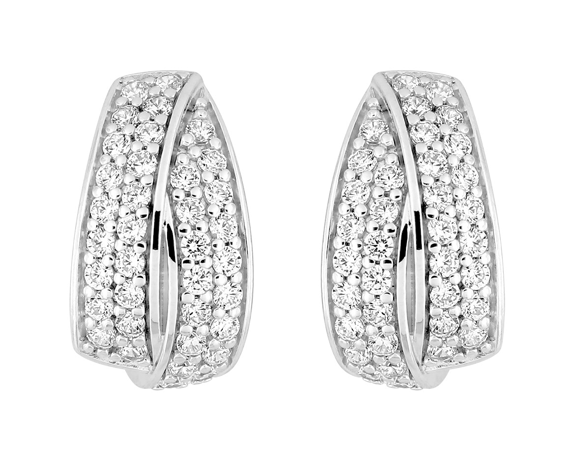Boucles D\'oreilles Argent & Oxydes de Zirconium