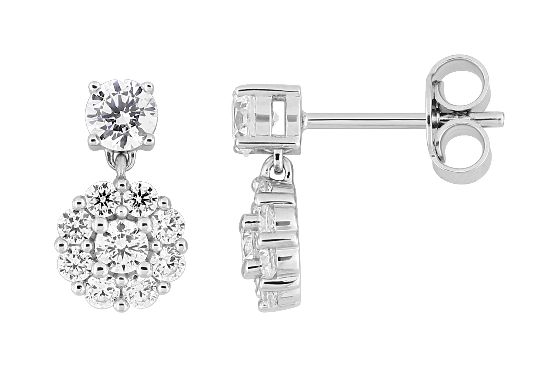 Boucles D\'oreilles Argent & Oxydes de Zirconium
