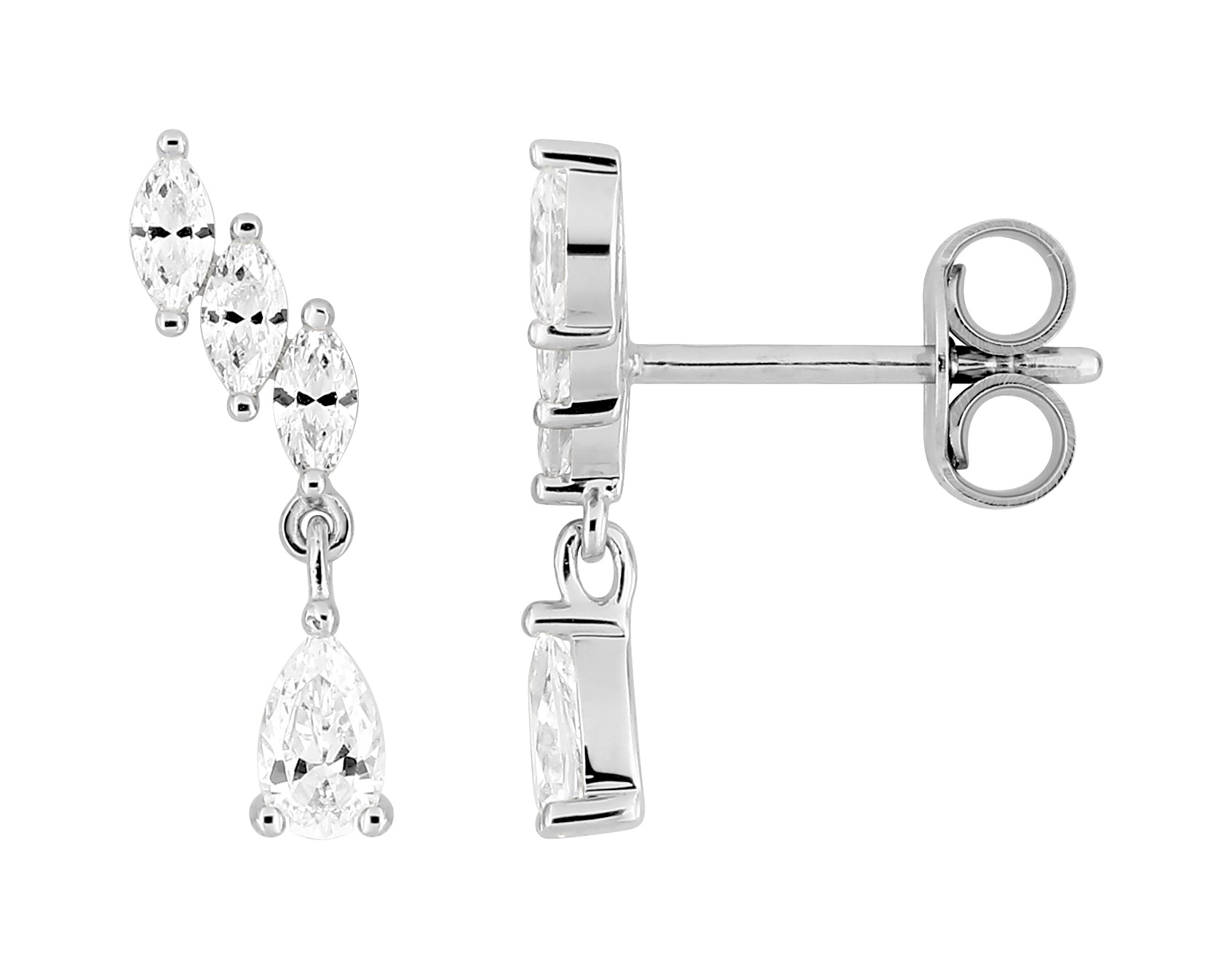 Boucles D\'oreilles Argent & Oxydes de Zirconium
