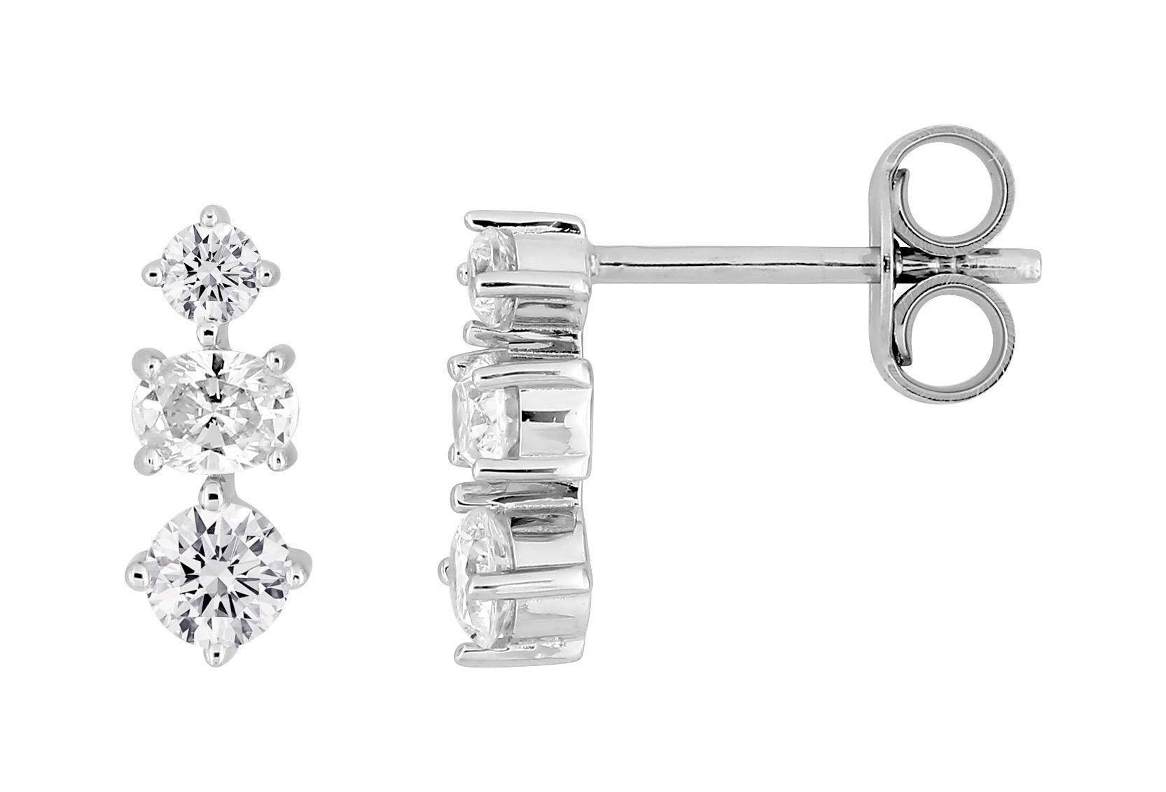 Boucles D\'oreilles Argent & Oxydes de Zirconium