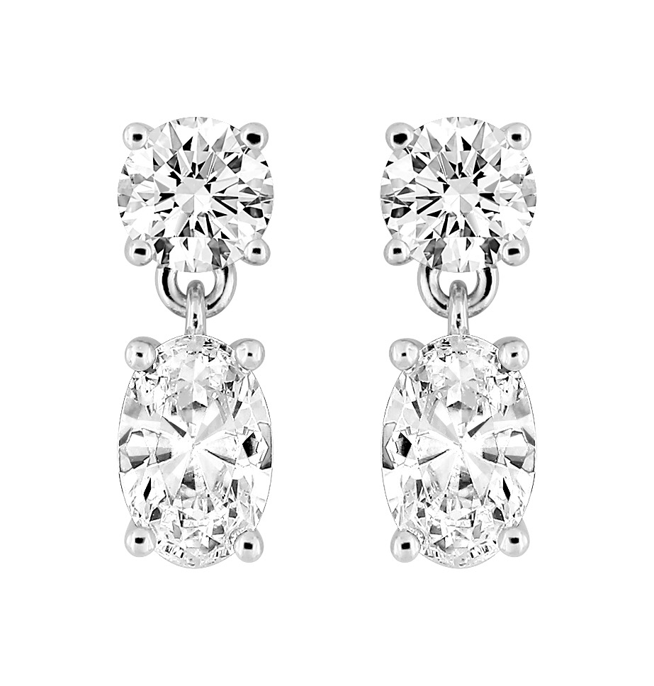 Boucles D\'oreilles Argent & Oxydes de Zirconium