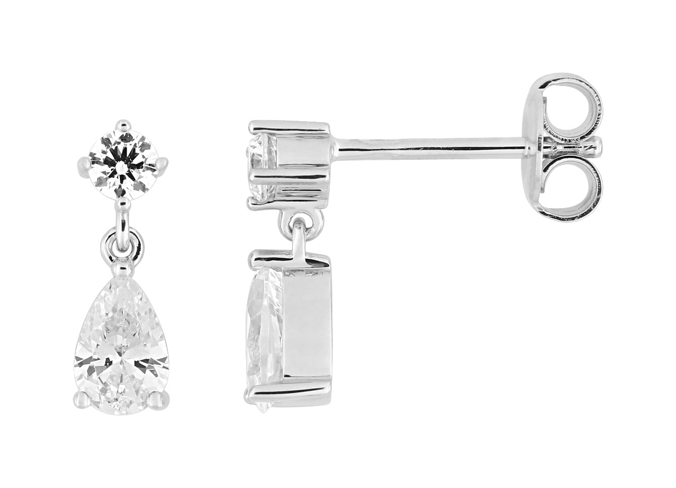 Boucles D\'oreilles Argent & Oxydes de Zirconium