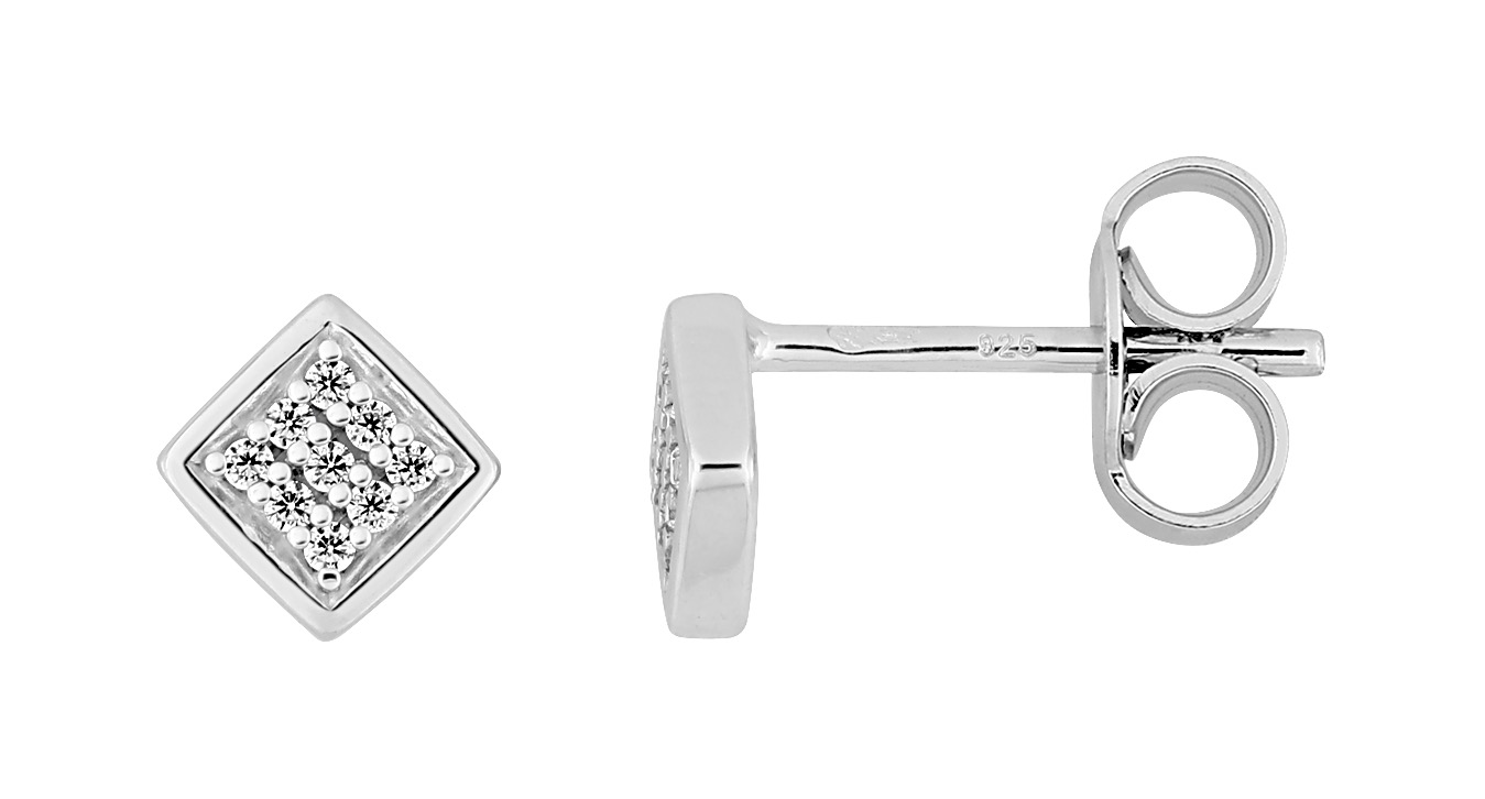 Boucles D\'oreilles Argent & Oxydes de Zirconium