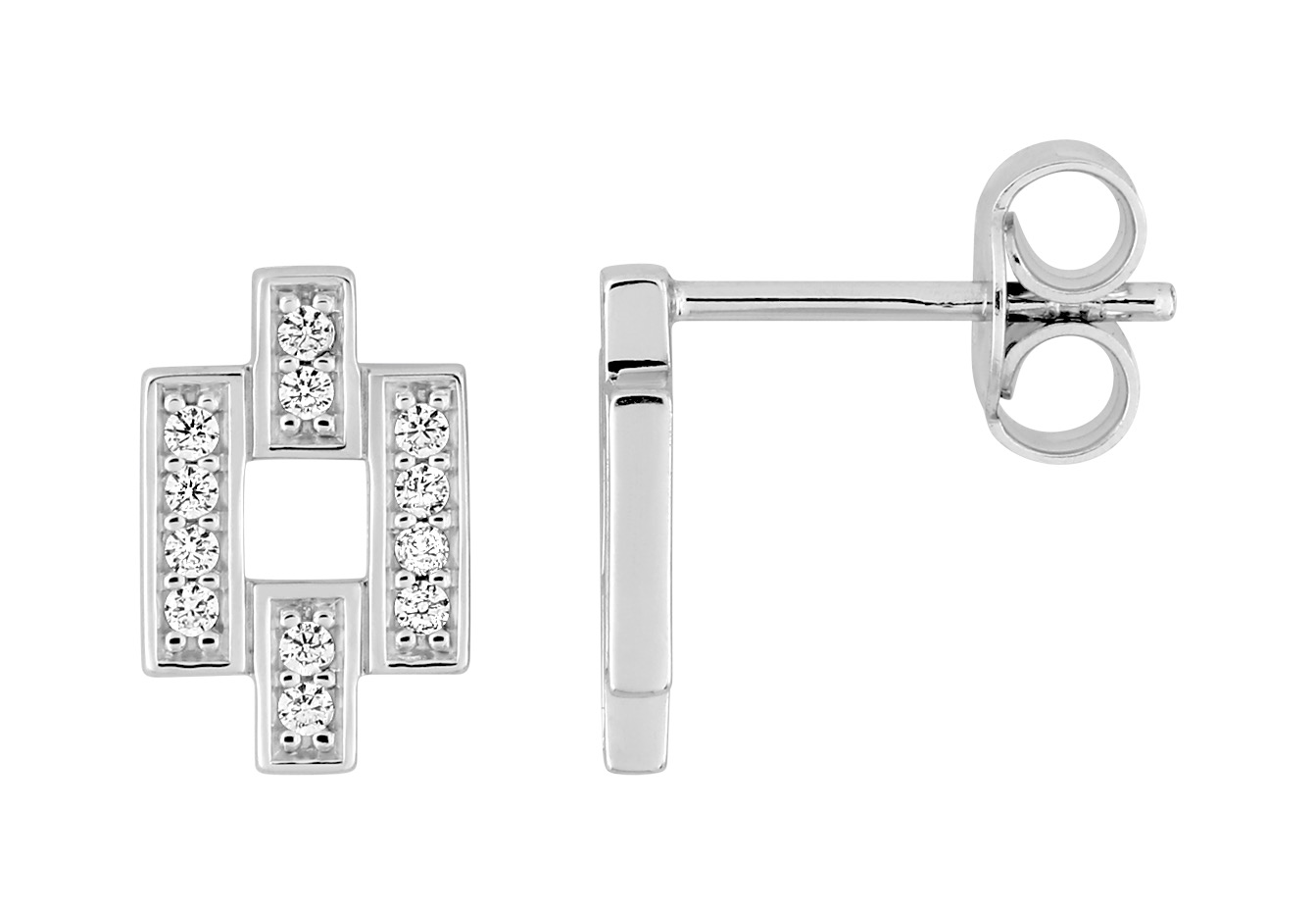 Boucles D\'oreilles Argent & Oxydes de Zirconium