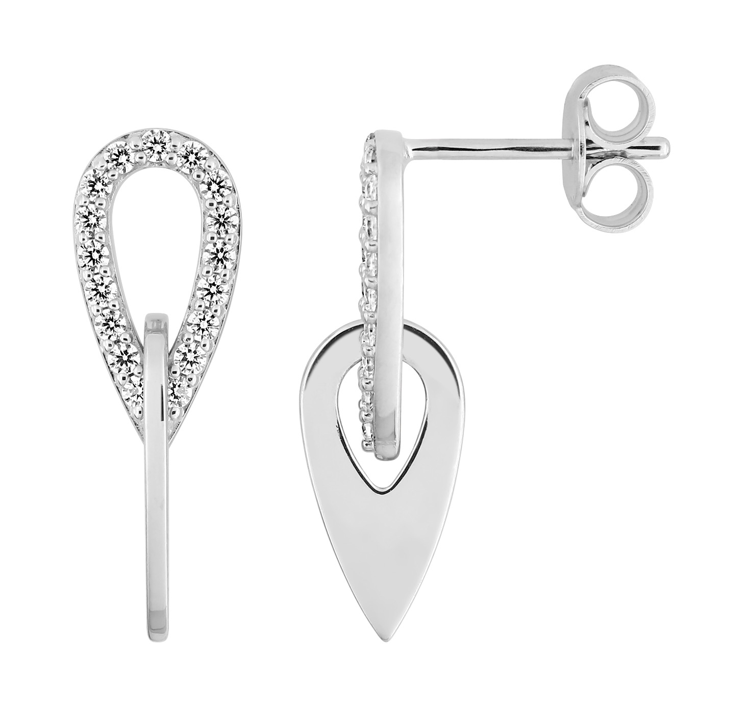 Boucles D\'oreilles Argent & Oxydes de Zirconium