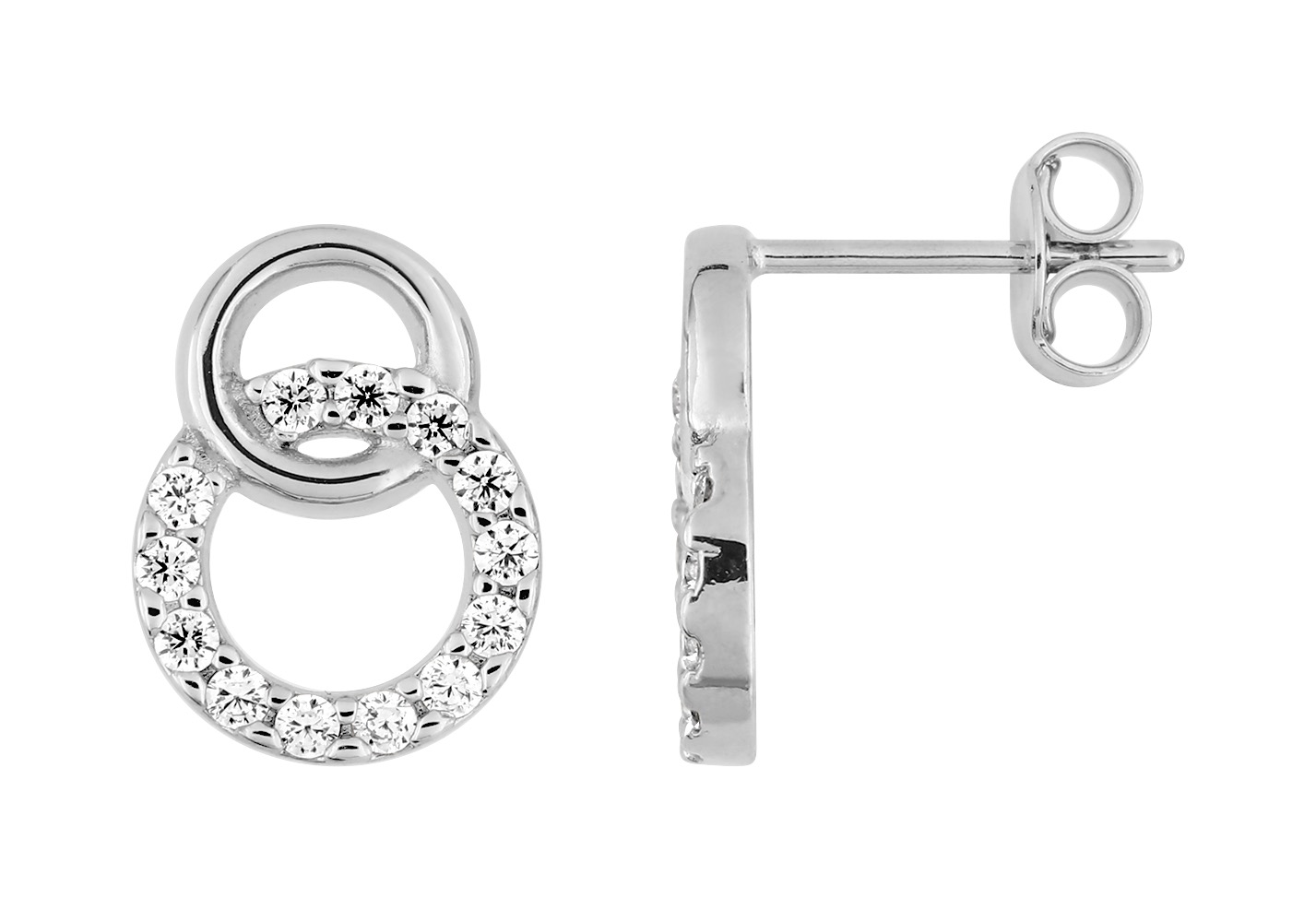 Boucles D\'oreilles Argent & Oxydes de Zirconium