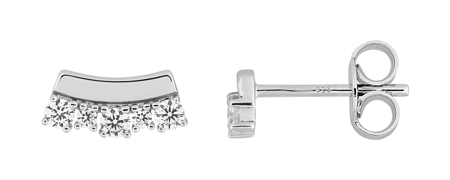 Boucles D\'oreilles Argent & Oxydes de Zirconium