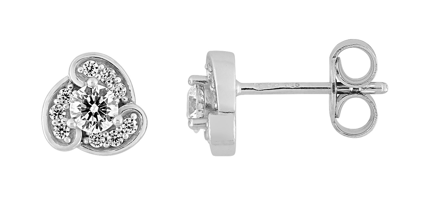 Boucles D\'oreilles Argent & Oxydes de Zirconium