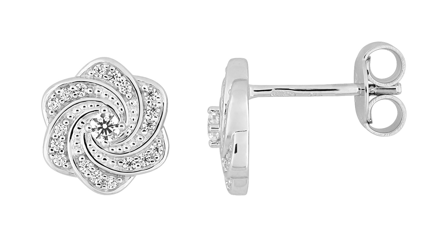 Boucles D\'oreilles Argent & Oxydes de Zirconium