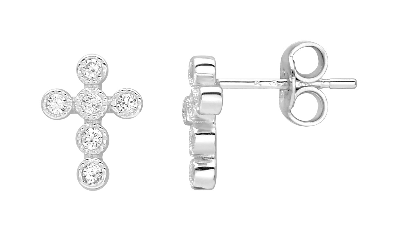 Boucles D\'oreilles Argent & Oxydes de Zirconium